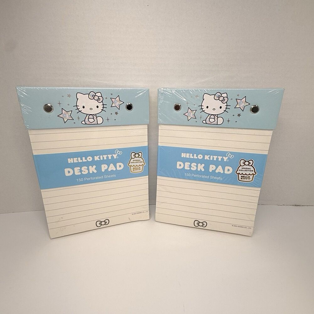 Hello Kitty 2024 Bundle Of 2 Packs Desk Pad 150 Perforated Sheet Booklets New